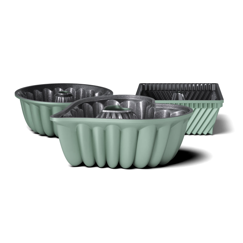 Set Tortiere Stampi Cucinosano® – Cuore + Piramide + Ciambella