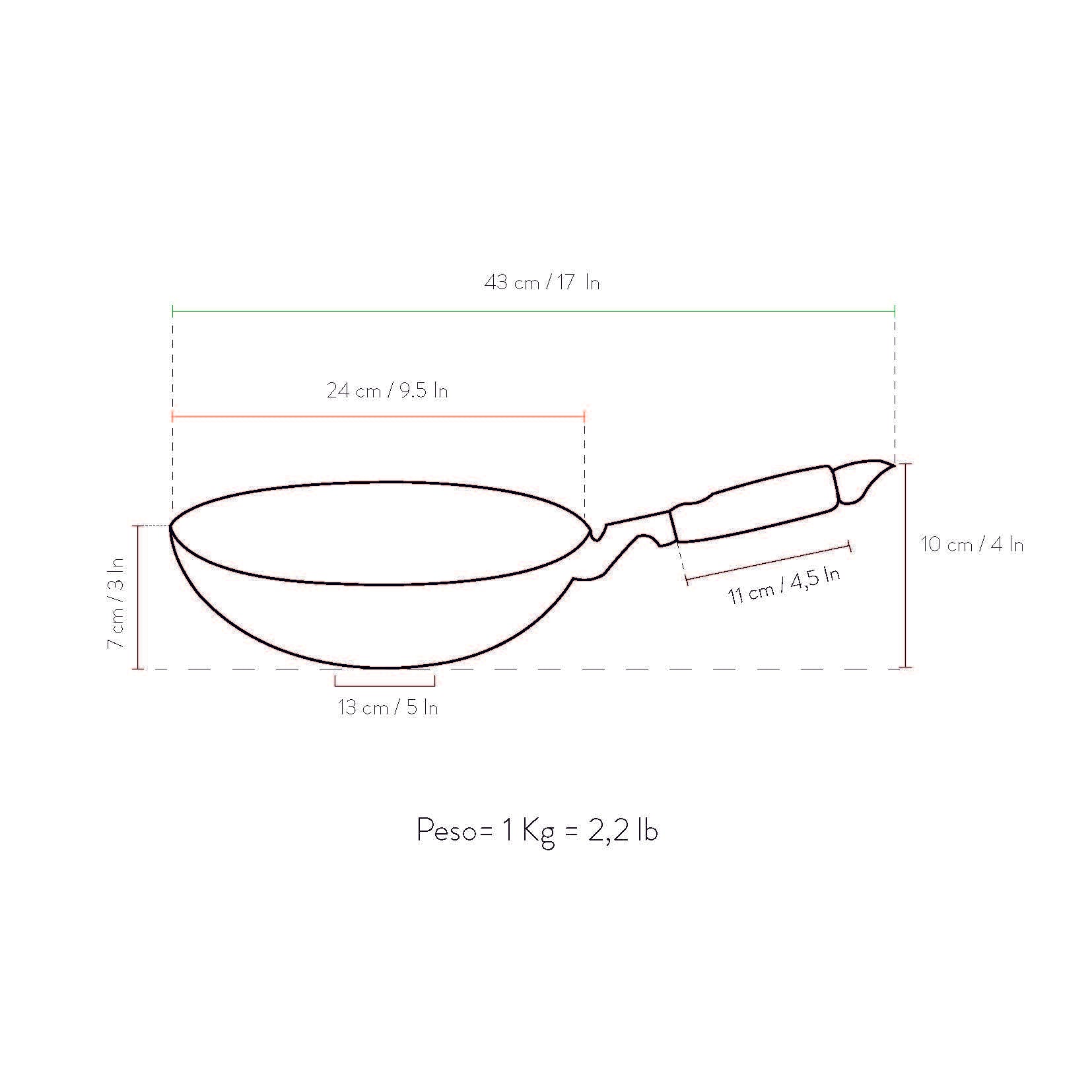 Wok 24 cm antiaderente