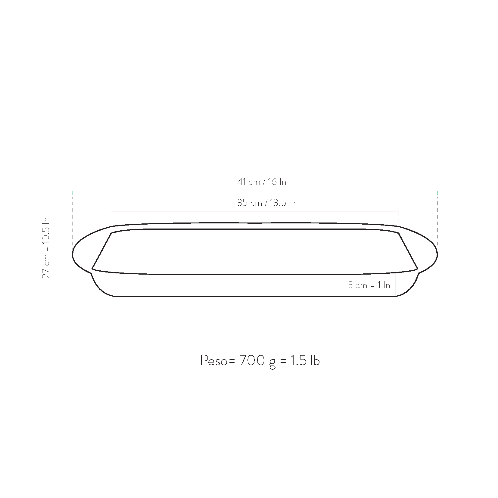Teglia da forno bassa 35x27x3cm