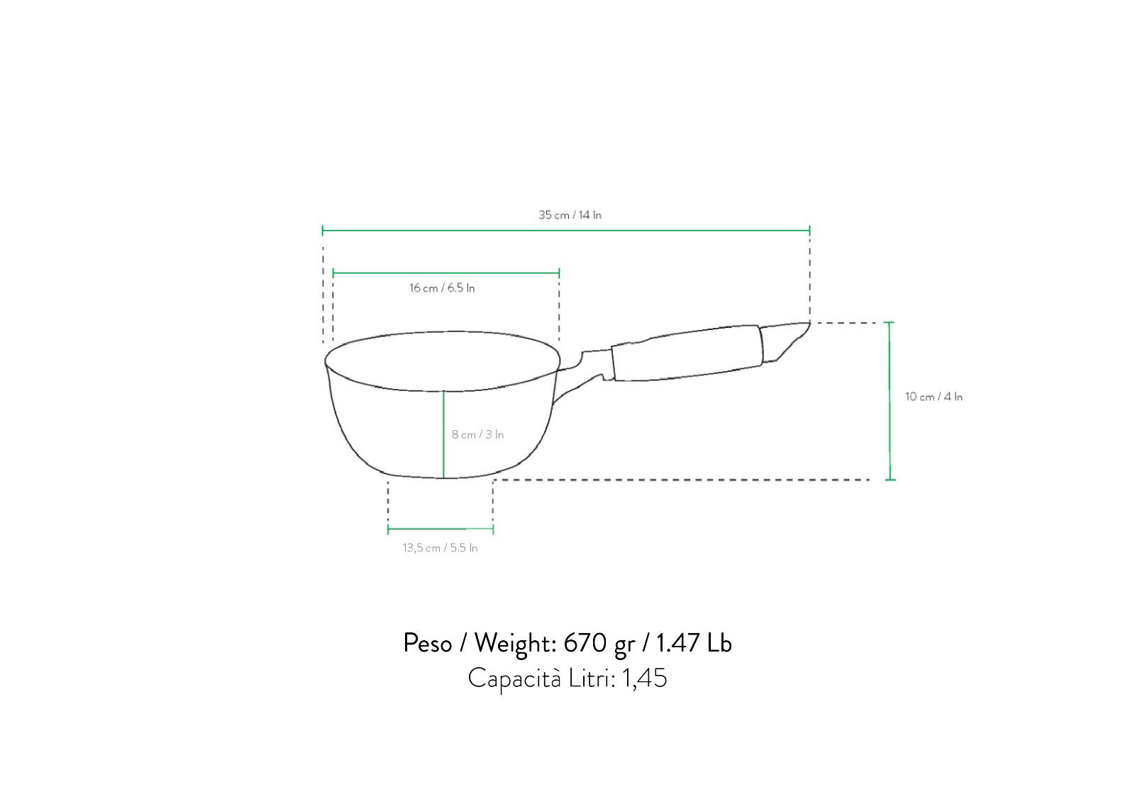 Casseruola antiaderente 16 cm