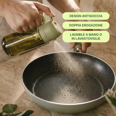 Spruzzino Olio BIG - Doppia erogazione con vetro oscurato protezione qualità