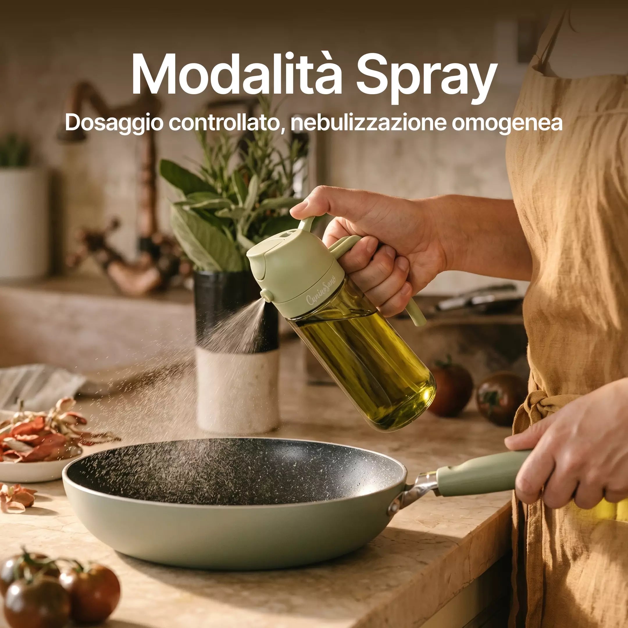 Spruzzino Olio BIG - Doppia erogazione con vetro oscurato protezione qualità