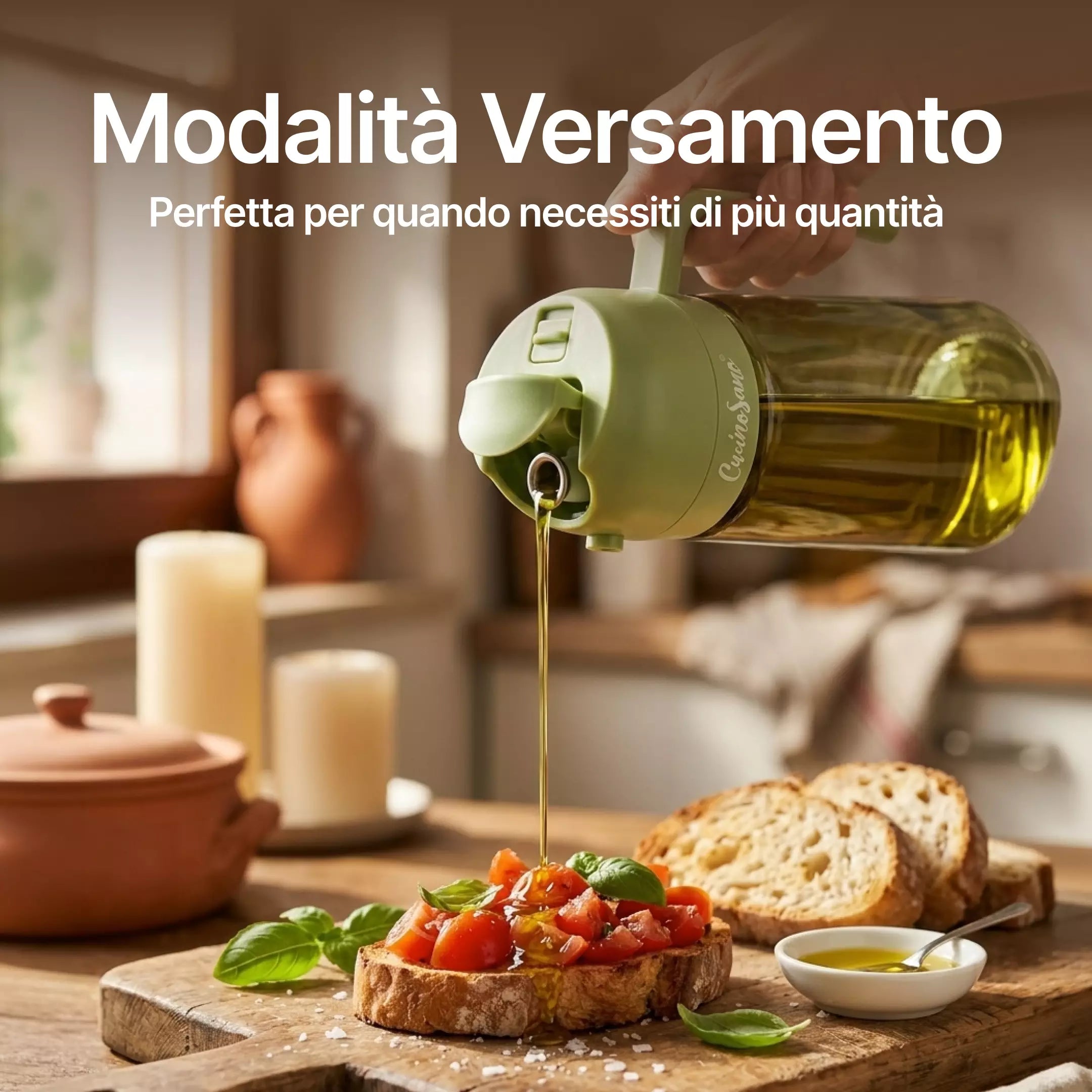 Spruzzino Olio BIG - Doppia erogazione con vetro oscurato protezione qualità