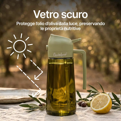 Spruzzino Olio BIG - Doppia erogazione con vetro oscurato protezione qualità
