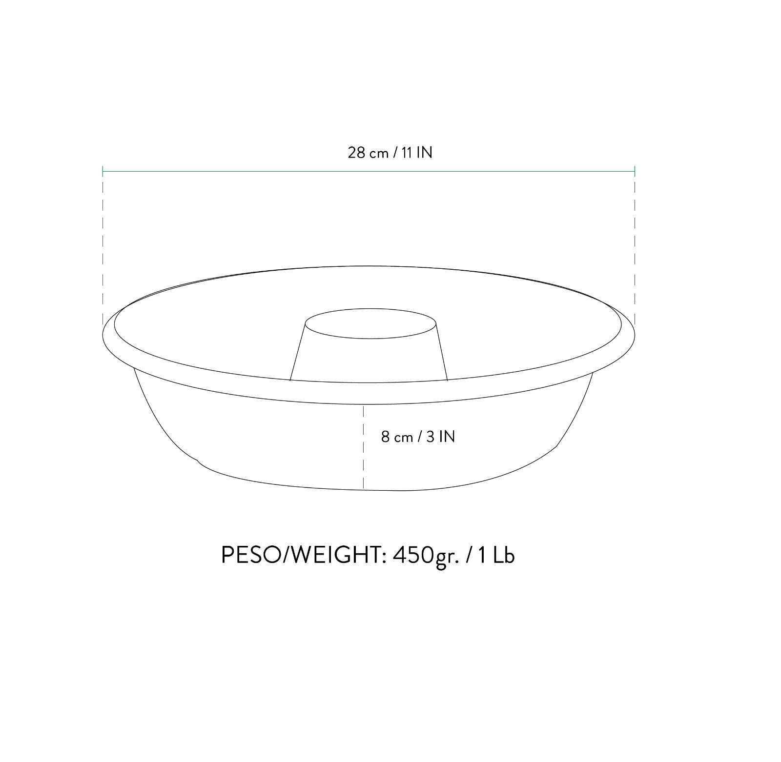 Tortiera Stampo per forno "Ciambella Liscia" 28cm