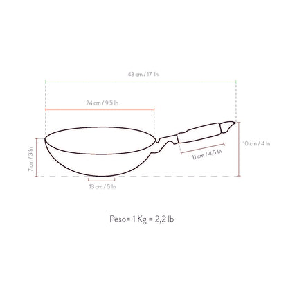 Wok 24 cm antiaderente