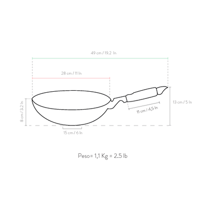 Wok 28cm antiaderente