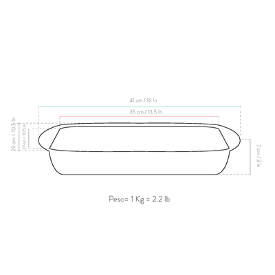 Teglia da forno grande 35x27x7cm