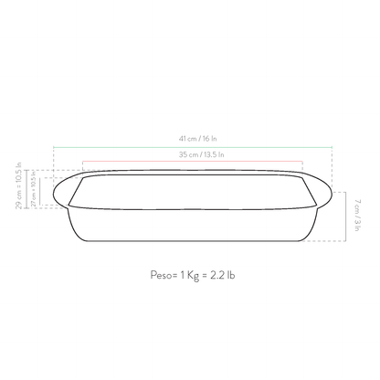 Teglia da forno grande 35x27x7cm